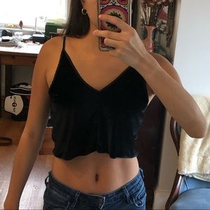 Black Velvet Crop Top